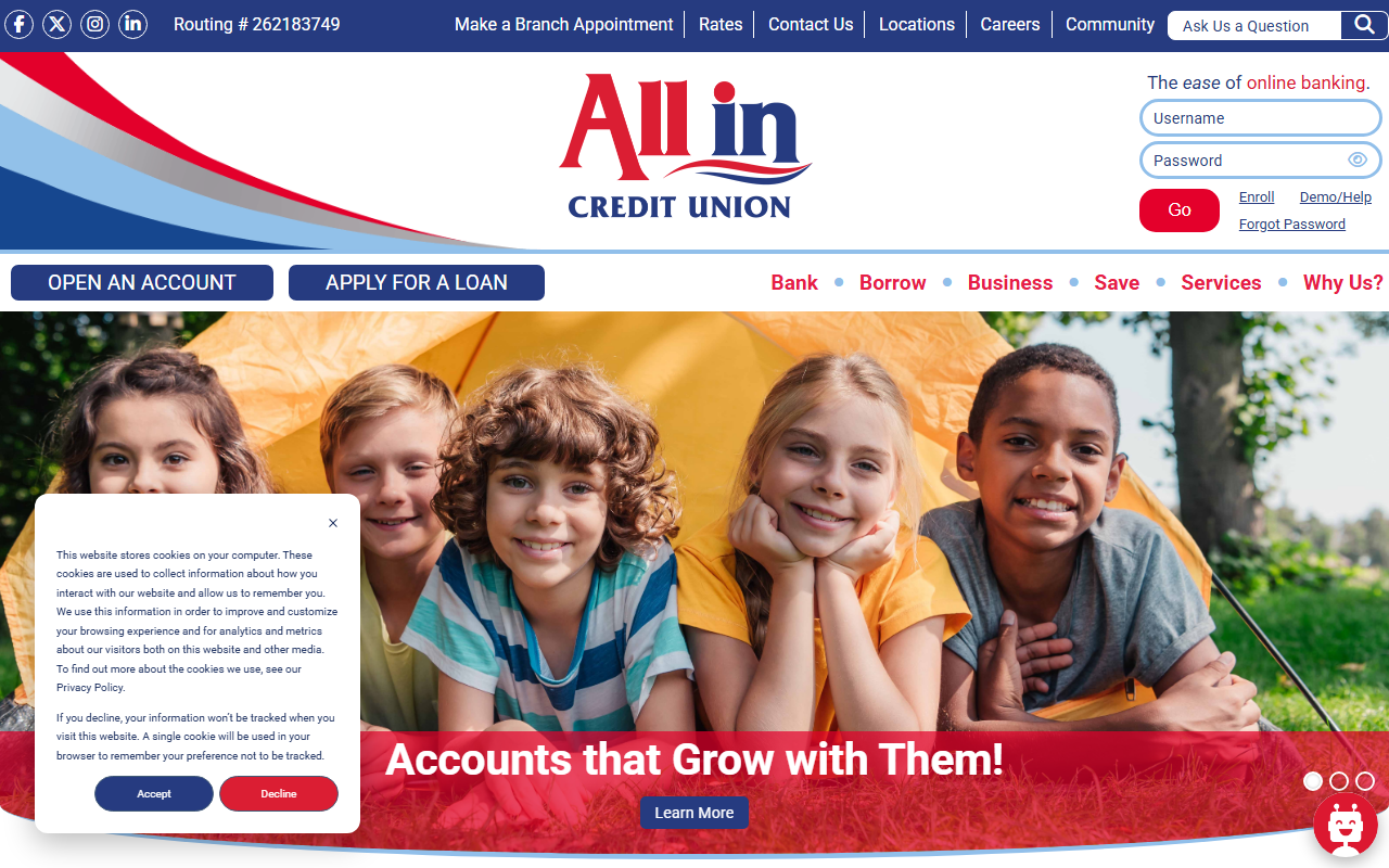 Homepage of All In