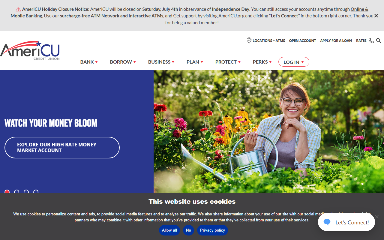 Homepage of Americu
