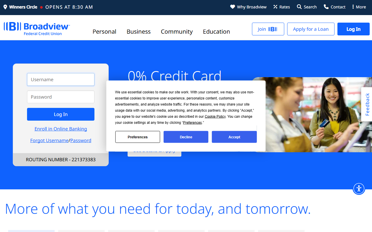 Homepage of Broadview
