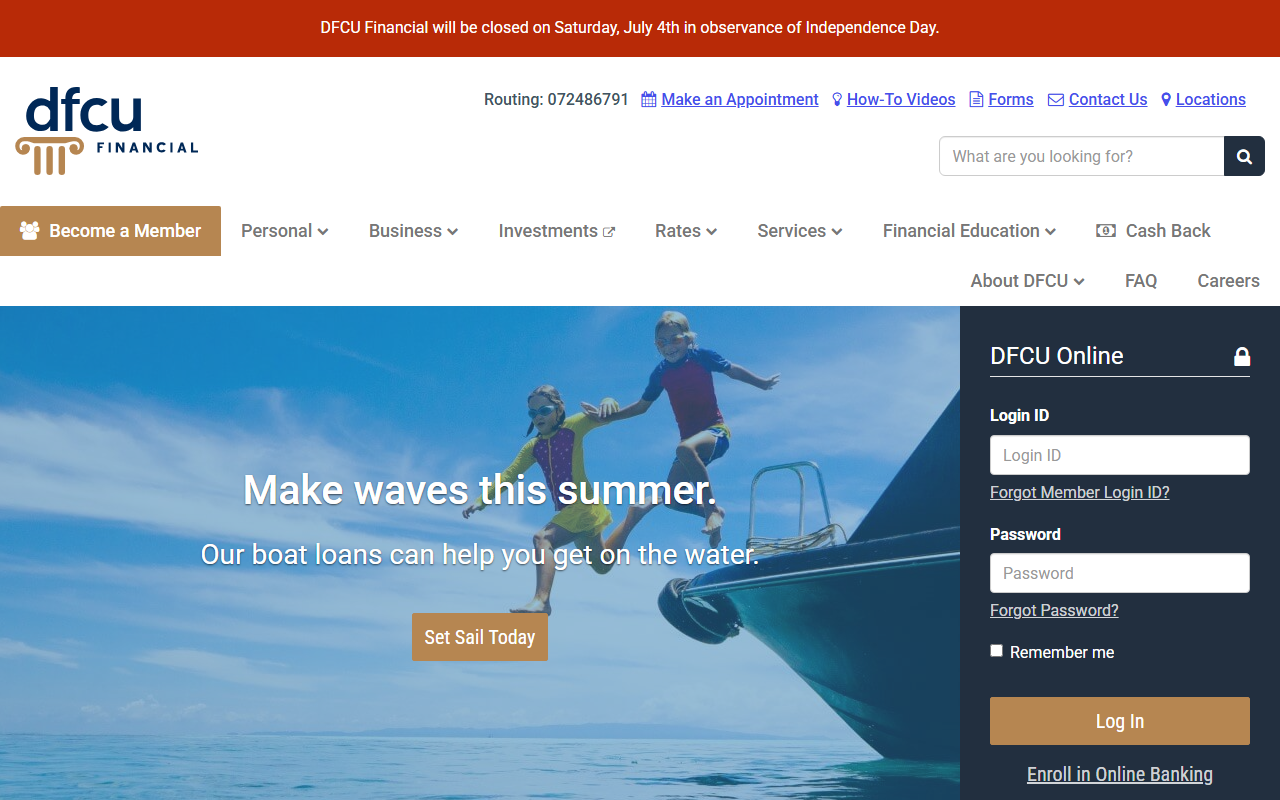 Homepage of Dfcu Financial