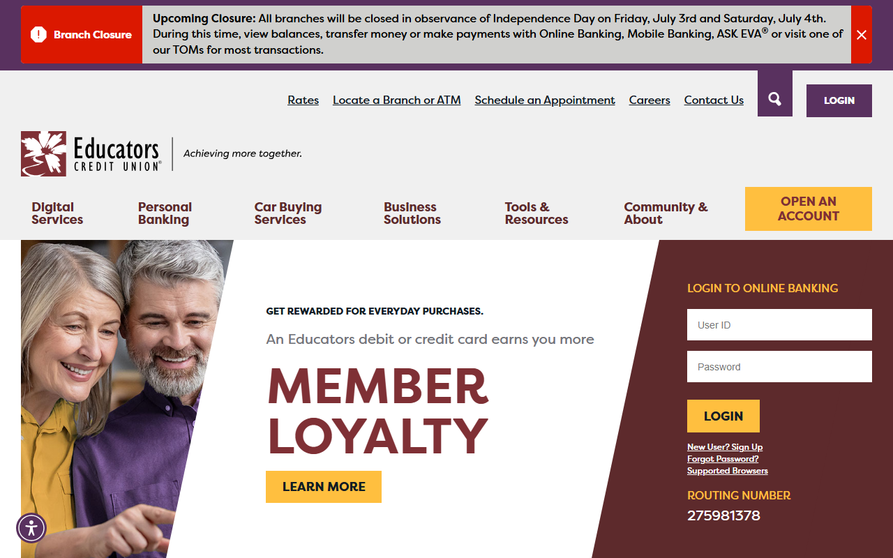 Homepage of Educators