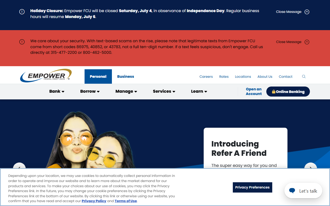 Homepage of Empower