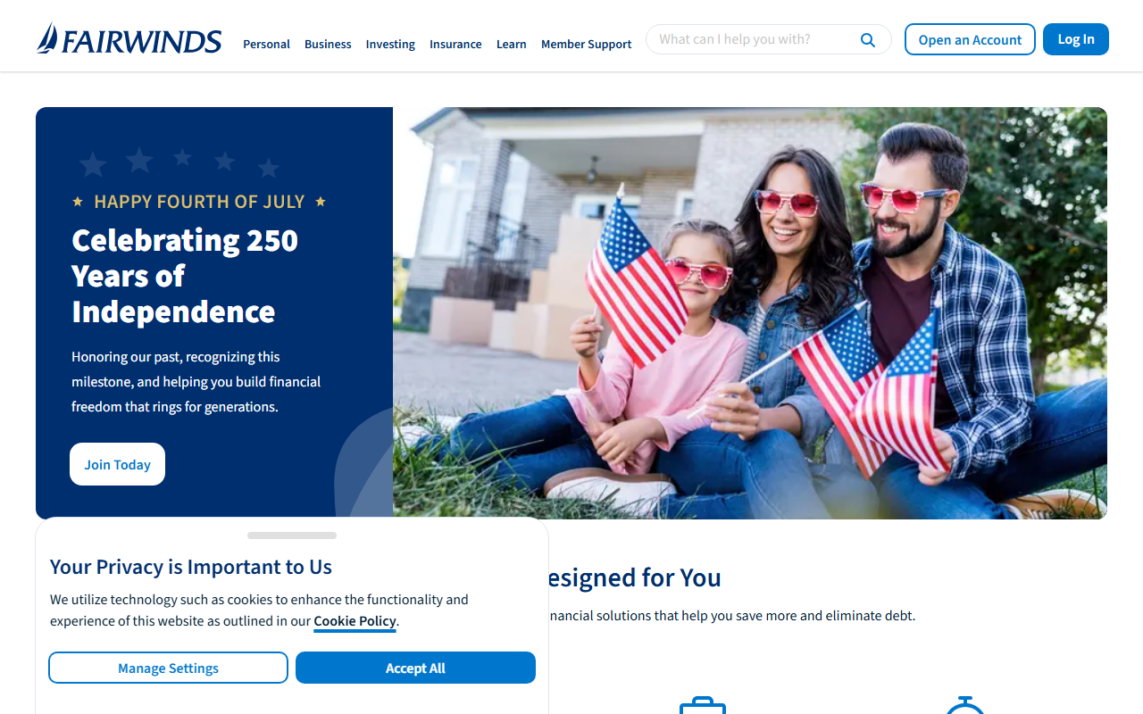 Homepage of Fairwinds