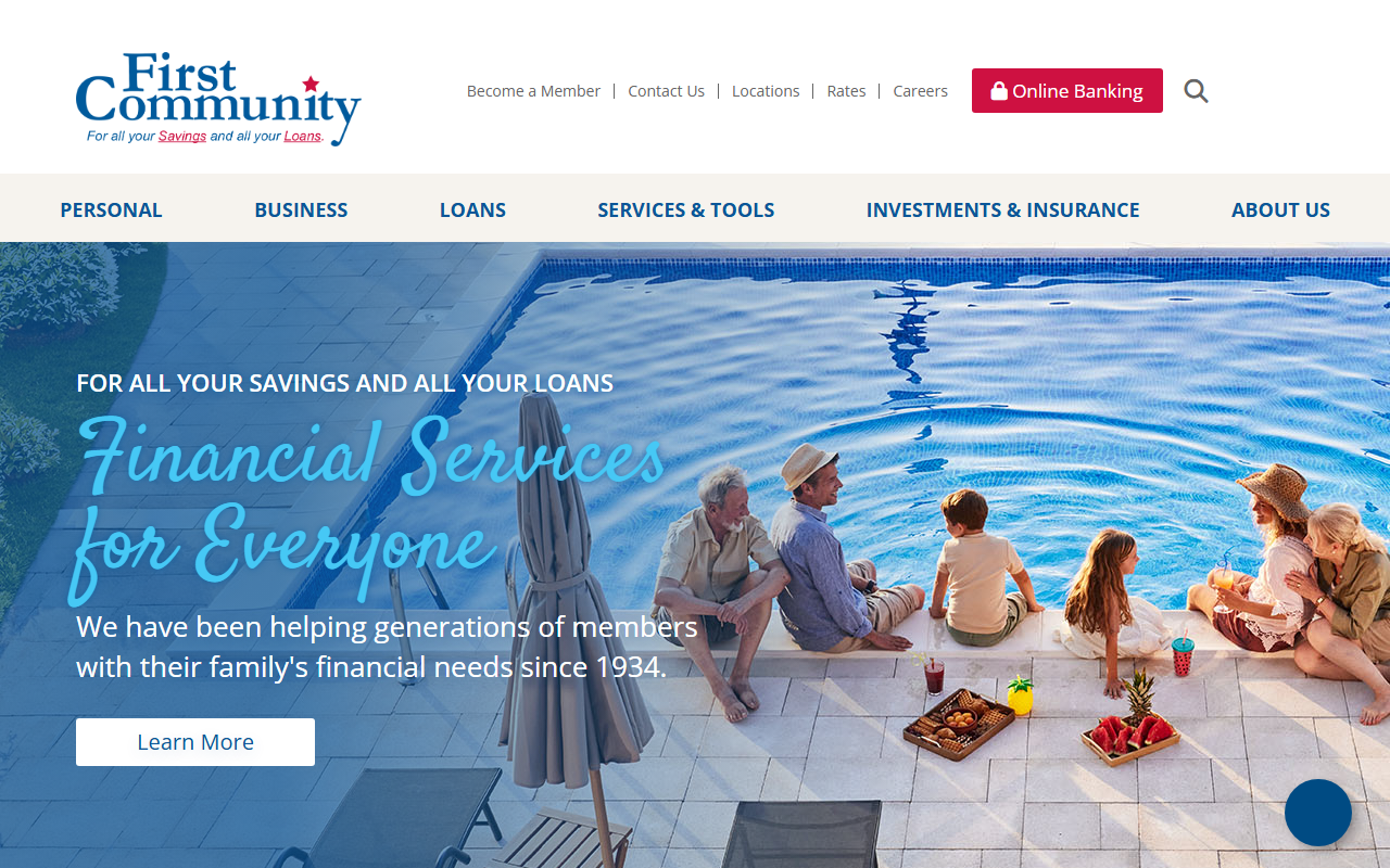 Homepage of First Community