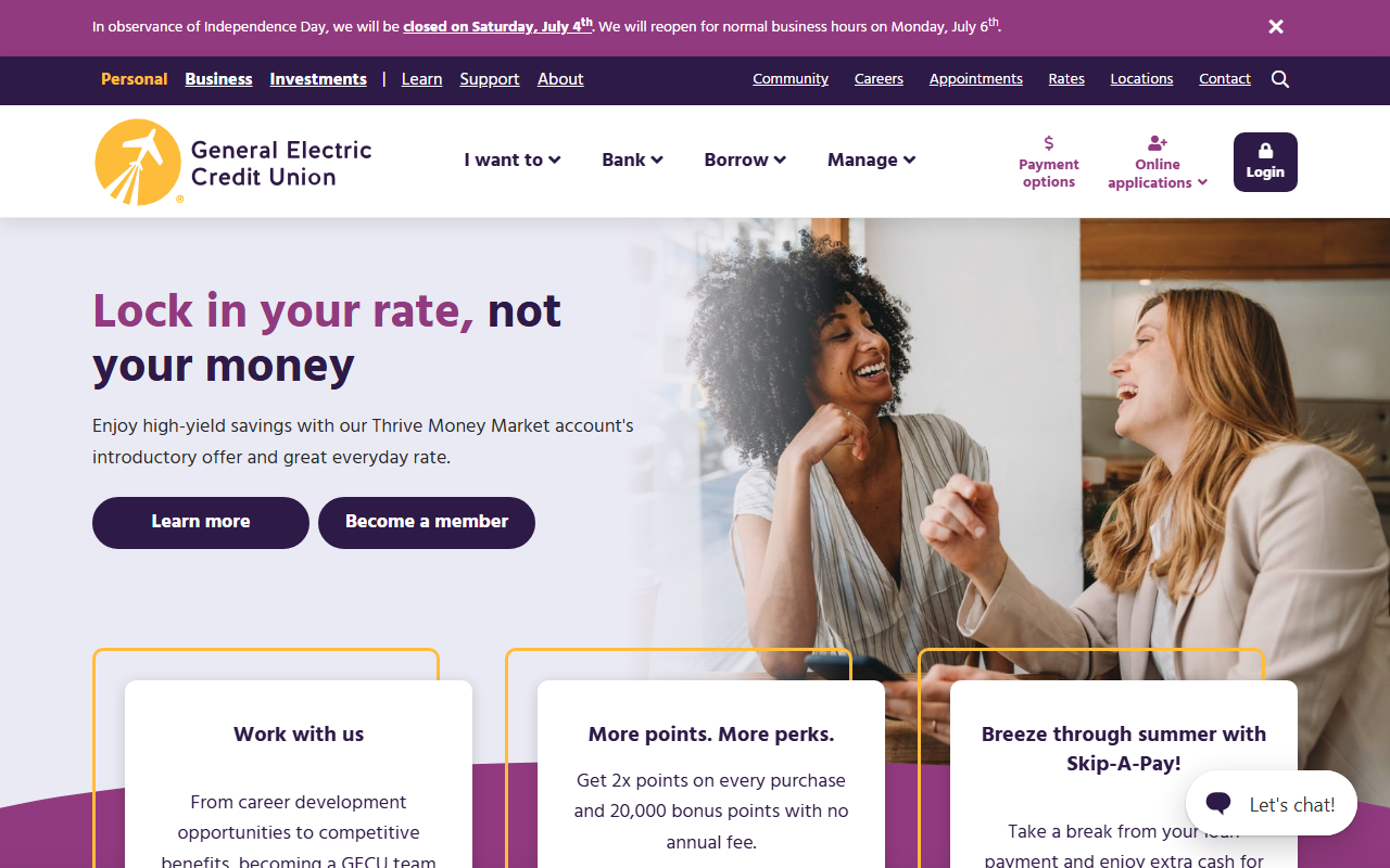 Homepage of General Electric
