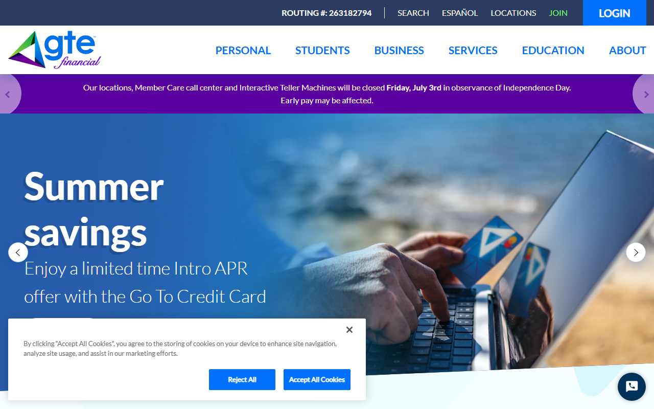 Homepage of Gte