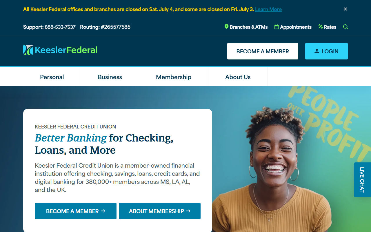 Homepage of Keesler