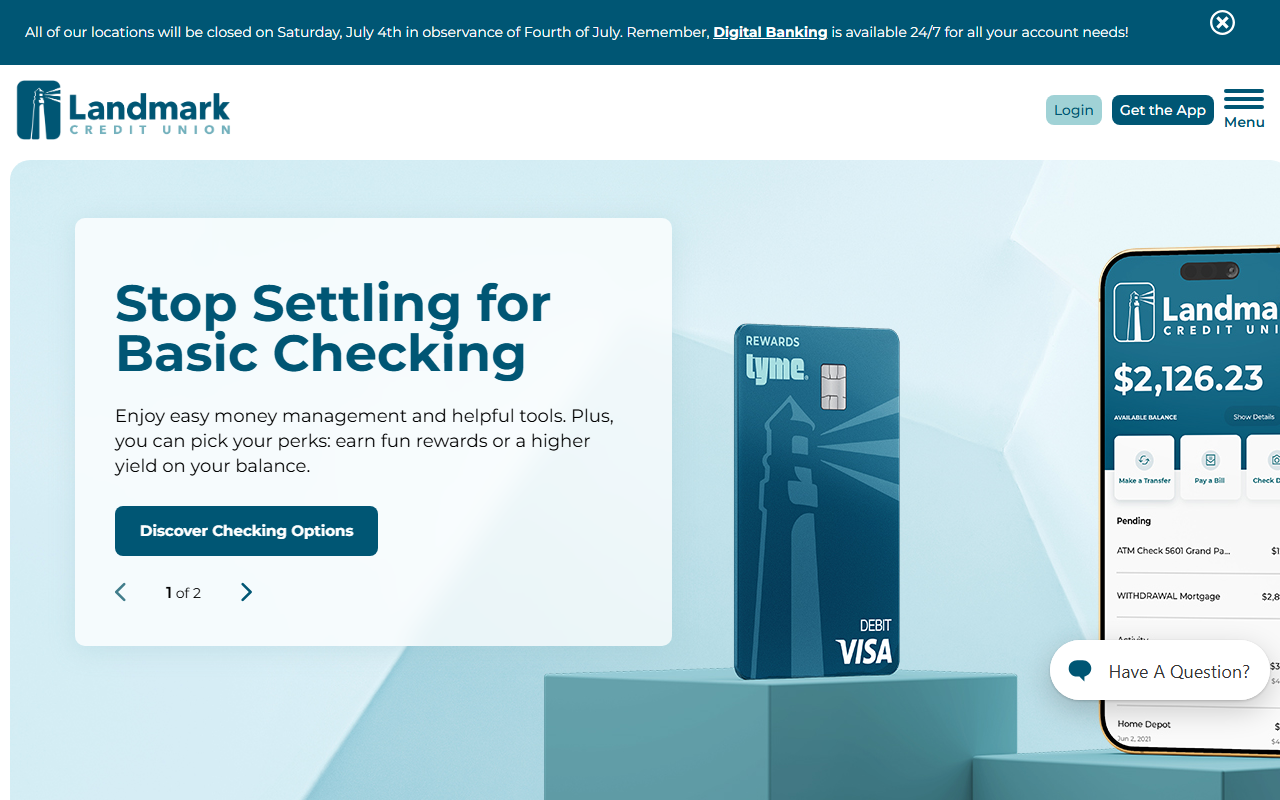 Homepage of Landmark