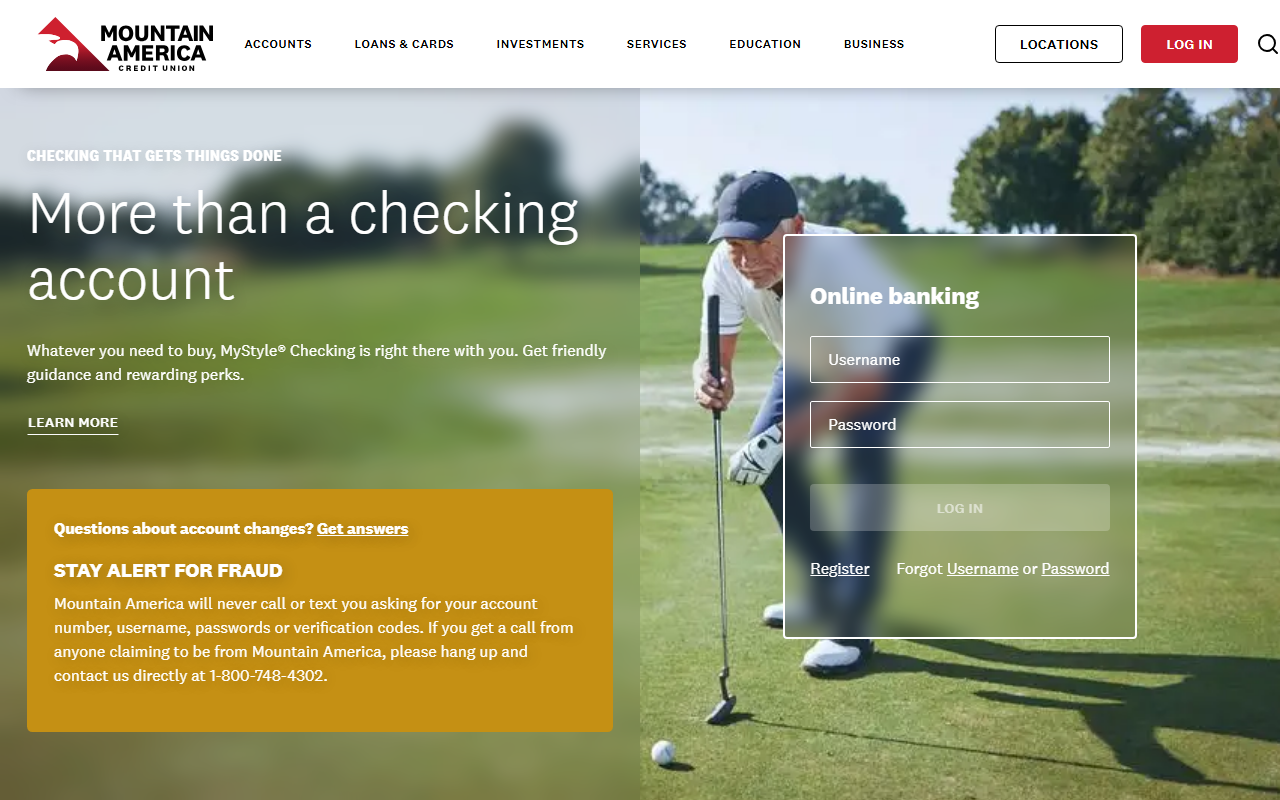 Mountain America homepage