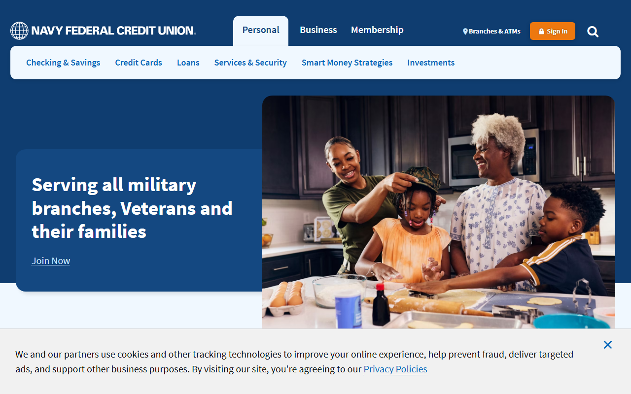 Navy Federal Credit Union homepage