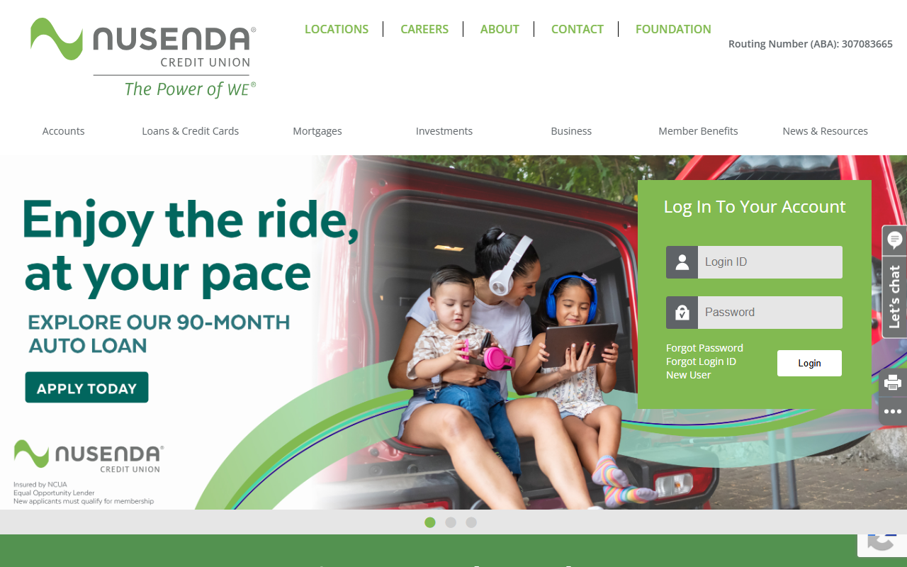 Homepage of Nusenda
