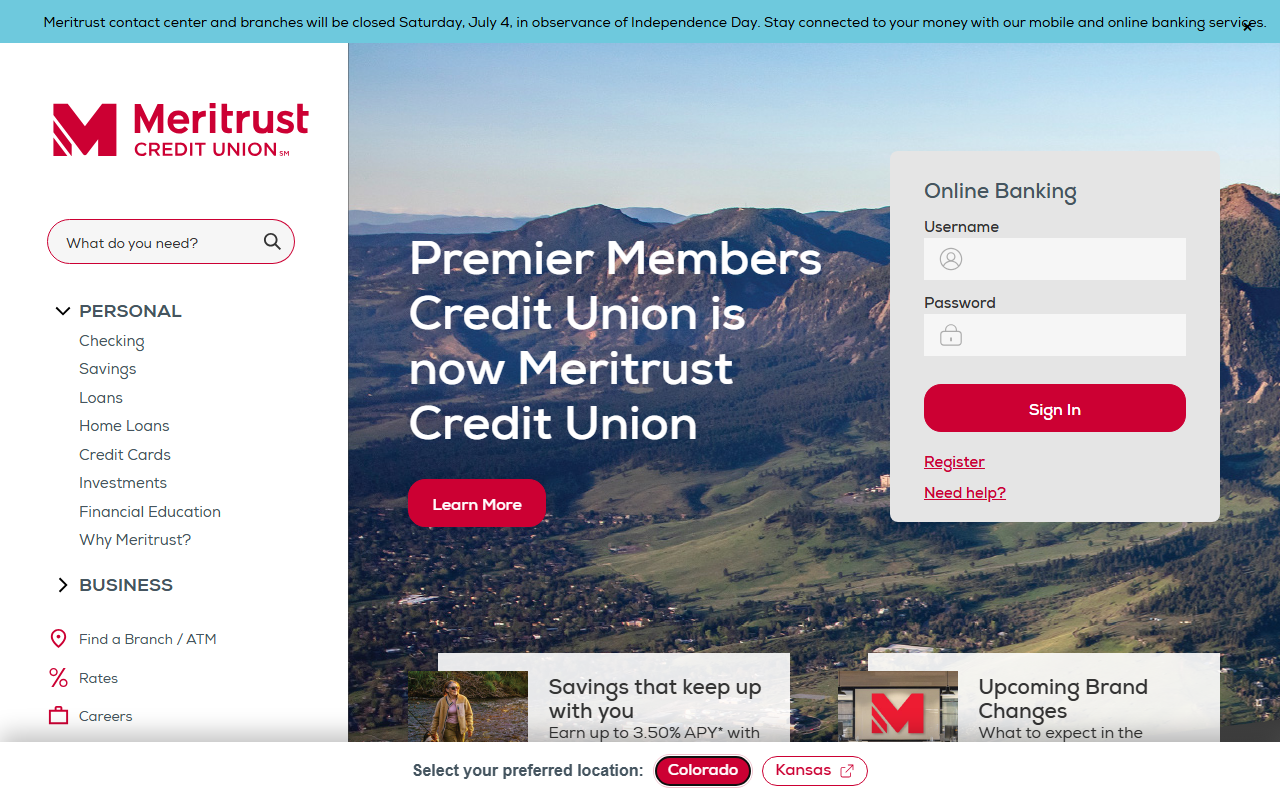 Homepage of Premier Members