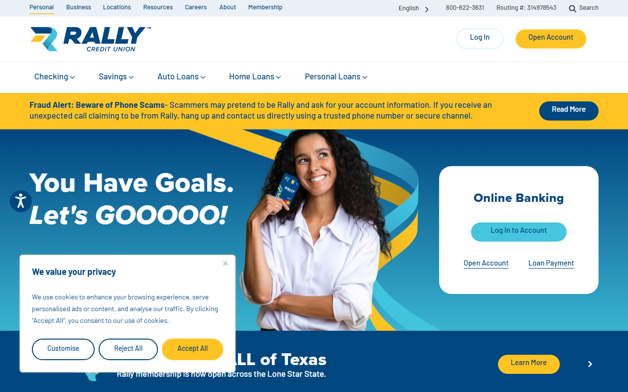 Homepage of Rally
