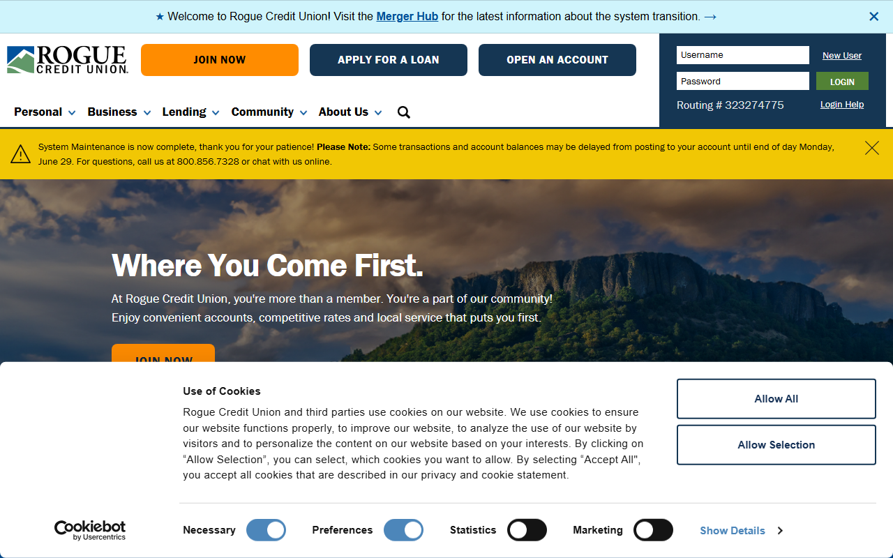 Homepage of Rogue