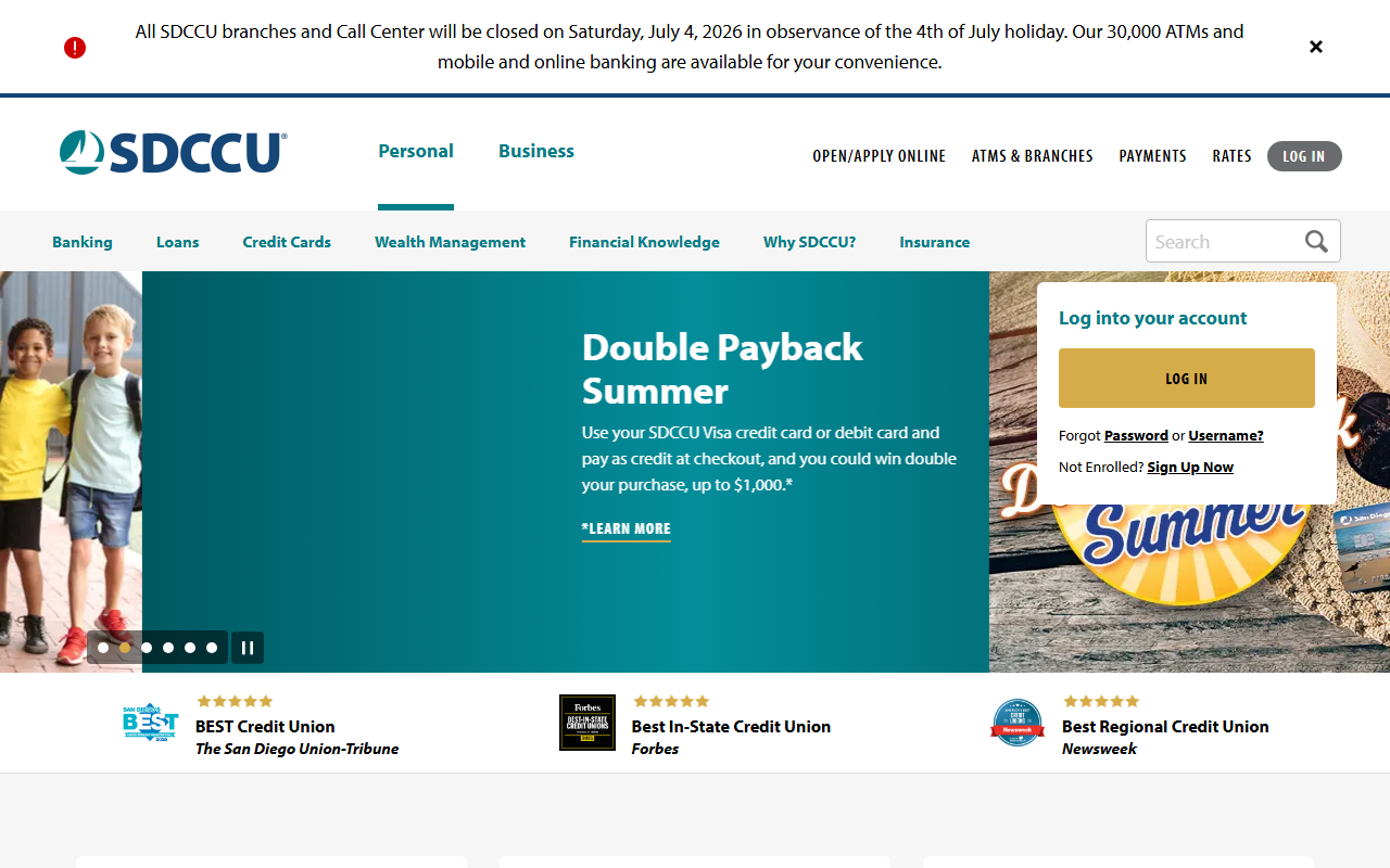 Homepage of San Diego County