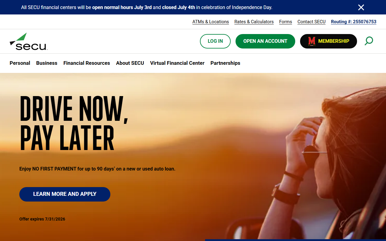 Homepage of State Employees Cu Of Maryland, Inc