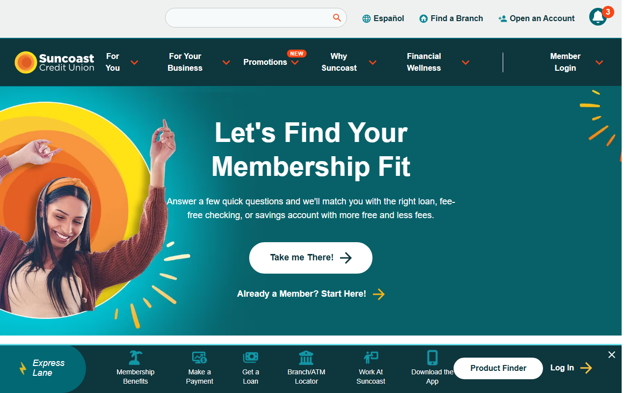 Suncoast homepage