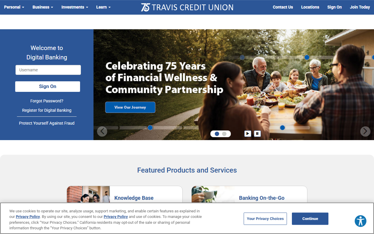 Homepage of Travis