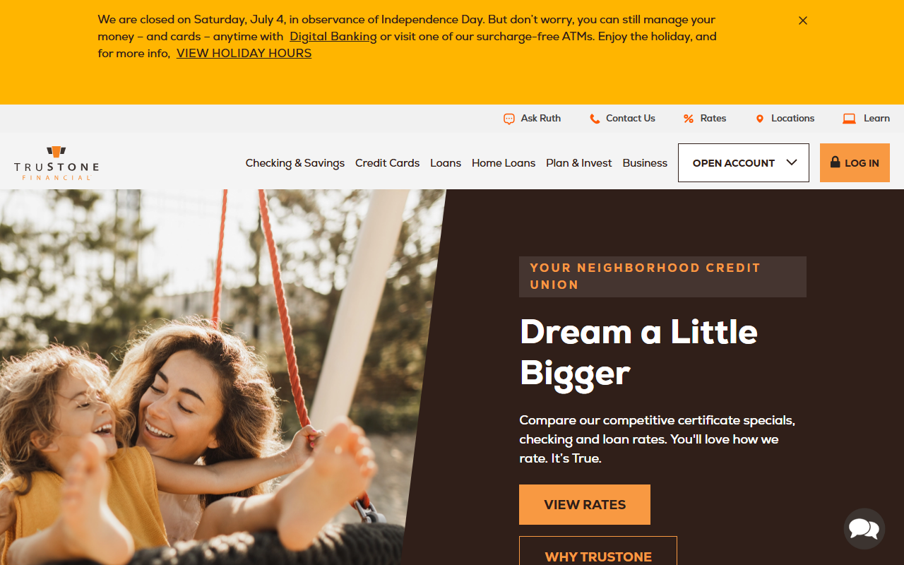 Homepage of Trustone Financial