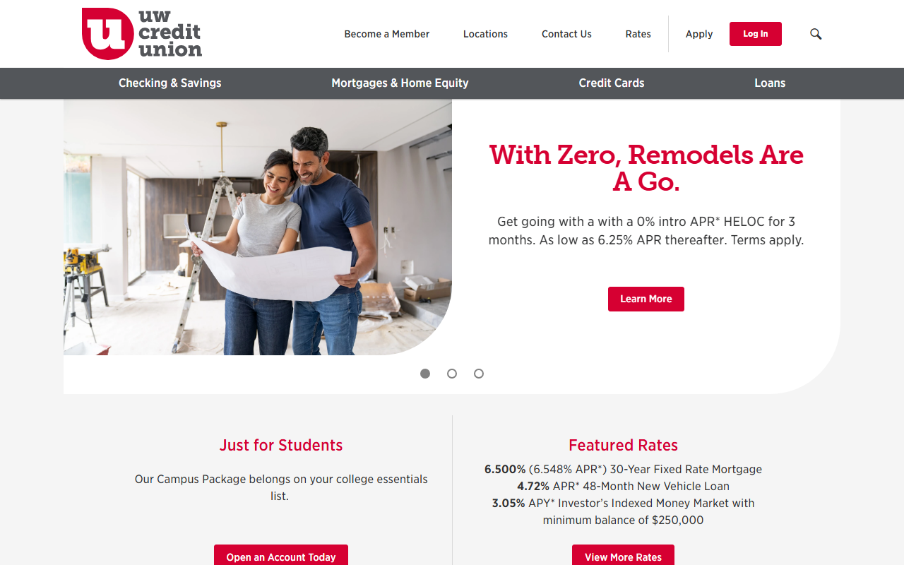 Homepage of University Of Wisconsin