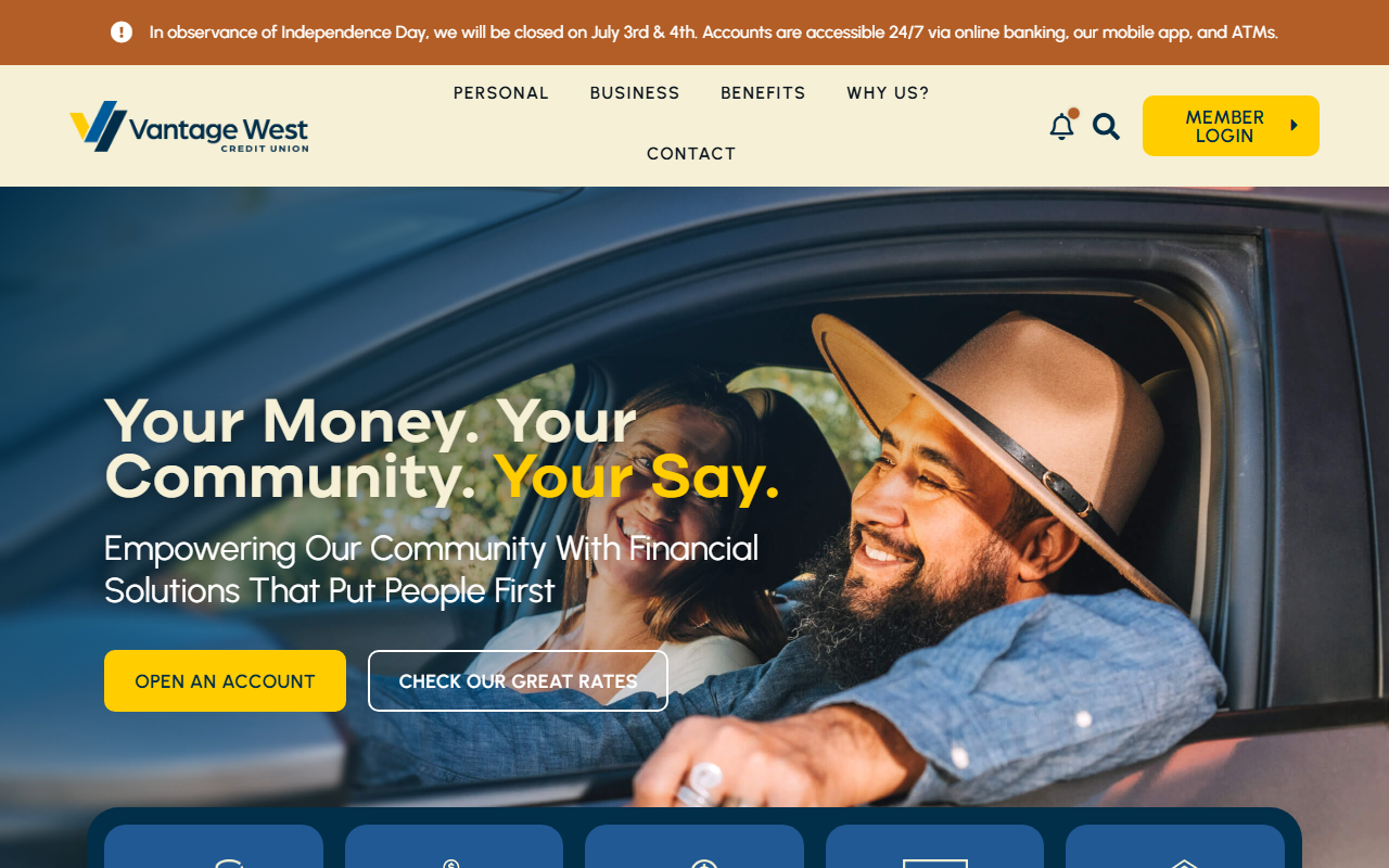 Homepage of Vantage West